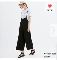 gu☆サロペットワイドパンツNC(L)☆ブラック☆新品未使用のサムネイル