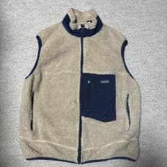 Patagonia パタゴニア ボアベスト ベージュ ネイビーのサムネイル