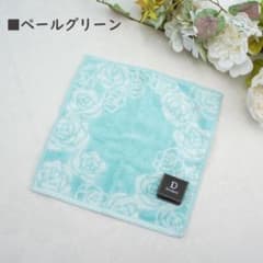 Dredeel ハンカチ ペールグリーン ローズ柄のサムネイル
