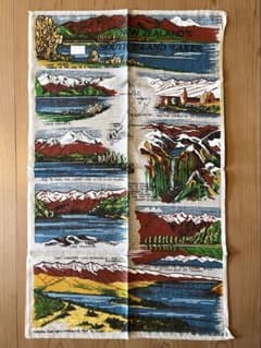 【希少/1985年】ニュージーランド ビンテージ リネン ティータオル 南島 湖のサムネイル