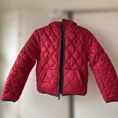 美品】ポロ ラルフローレン S キッズ ダウンコート リバーシブル 赤 