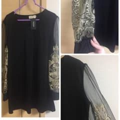 yuuu様専用★ゴールド刺繍ミニワンピトップス韓国服のサムネイル