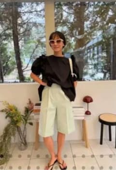 POSY clean line half pants ライトグリーンのサムネイル