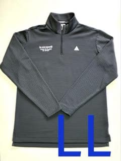 【美品】ルコックスポルティフ 長袖 ボーダー ハーフジップ 黒×グレーのサムネイル