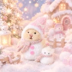 はむにぎり 雪だるま風 着ぐるみ 冬 クリスマス ハンドメイド ぬい活 ぬい服のサムネイル