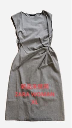 ZARA WOMAN ワンピース　ノースリーブ　千鳥柄　XLのサムネイル
