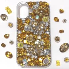 iPhone17 ハードケース イエロー ゴールド キラキラ ハンドメイドのサムネイル