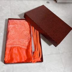 正絹 絞り帯揚げ＆帯締めのセット オレンジのサムネイル