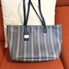 COACH トートバッグ ストライプ柄 ネイビーのサムネイル