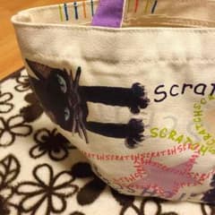 スクラッチ 猫 トートバック 弁当用などにのサムネイル