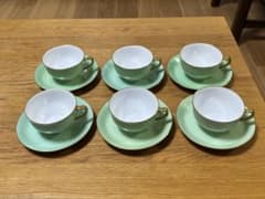 大倉陶園 色蒔き（ライトグリーン）カップ＆ソーサー 6客セット - メルカリ
