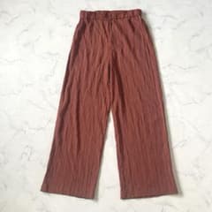 THE SHOP TK 세로 지와 가공 쉬운 와이드 바지 벽돌 색상 허리 고무
