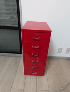 【廃盤】【IKEA】HELMER ヘルメル キャビネット　レッド イケア IKEA HELMER ヘルメル引き出しユニット, キャスター付き