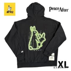 FR2×Peace and After プルオーバーフーディー　 L 超極太XL・コラボ】#FR2 × Peace And After パーカー 黒 - メルカリ