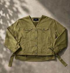 COMME ÇA ISM ノーカラーブルゾン オリーブ 11号のサムネイル