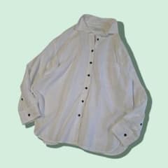 美品 ジーナシス【JEANASIS】ゆったりオーバーサイズ長袖シャツ 白 Fのサムネイル