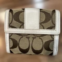 COACH 二つ折り財布 ベージュ/ブラウンのサムネイル