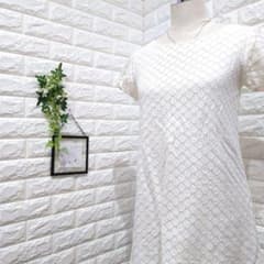 関西ファッション連合[M]レディース ワンピース アイボリー 半袖