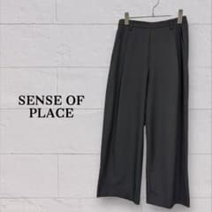 センスオブプレイス /薄手 ワイドパンツ /ブラック