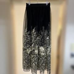 ameri vintage 刺繍入りチュールロングスカート S/M - メルカリ