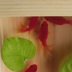 金魚 アート アクリル 琉金 プレゼント ギフト 置物 水草 水槽 ハート