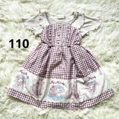 マイメロディ半袖ワンピース ピンク チェック110センチ My Melodyのサムネイル