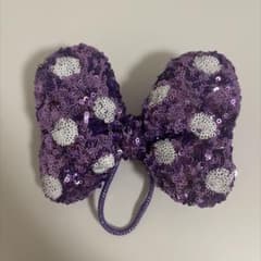 ディズニー ヘアゴム スパンコール パープル ドット ミニーのサムネイル