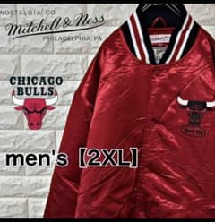 ミッチェルアンドネス シカゴブルズ】スタジャン【メンズ2XL】レッド