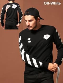 ☆値下げ中　off-white ロングTシャツトランプ柄　完売品のサムネイル