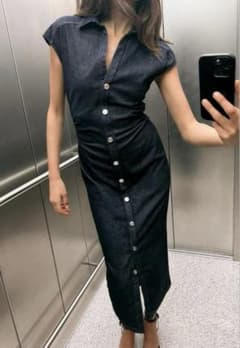 無名ちゃん様専用　　　ZARA デニム ノースリーブワンピース Mサイズのサムネイル
