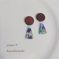 ウッドシェル イヤリング ピアス ハンドメイドのサムネイル