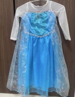エルサ風 プリンセス ドレス 120 長袖 ブルー コスプレ - 5