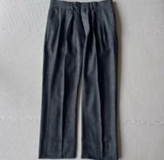 最終出品NEAT ニート シルクデニム 2タック スラックス グレー 48 最終出品NEAT ニート シルクデニム 2タック スラックス グレー 48