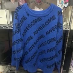 AWESOME ロゴ ニット ブルーのサムネイル