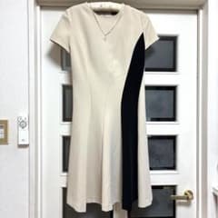 INDIVI 半袖ひざ丈ワンピース 38［美品］のサムネイル