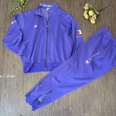 90s チャンピオン ジャージ上下 紫 XO レトロ 裾ジップ ヴィンテージ