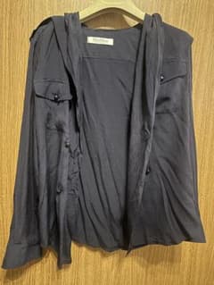最高級♦︎白タグ MaxMara フード付き長袖シャツ ネイビー - メルカリ