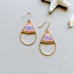 パステルカラー　ドロップ　ピアス　ピンク　パープルのサムネイル