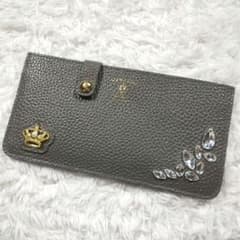 未使用級 ADMJ スリムウォレット 財布 クリスタル ゴールド 王冠