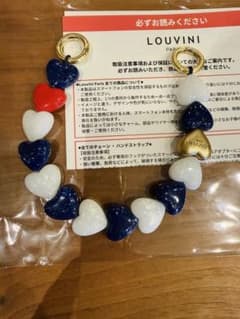 LOUVINI ハンドストラップ PETIT CUORE NAVY-WHITE - メルカリ