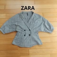 ザラ ZARA ブラウス ジャケット グレンチェック グレー