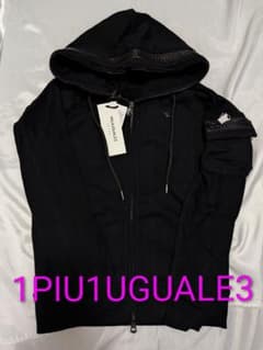 処分価格【新品格安】 1PIU1UGUALE3 RELAX ジップアップパーカ黒 