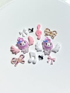 Nail art parts My Melody Wish Core Musical note Feather Stone Heisei girl y2k