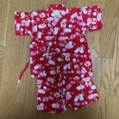甚平 赤 金魚 桜柄 95cm 綿100%のサムネイル