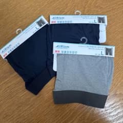 未使用 UNIQLO エアリズムメッシュ ロングボクサーブリーフL 3枚 前