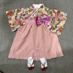 SWEET MOMMY 花柄着物ロンパース　足袋風靴下セット　50〜70のサムネイル