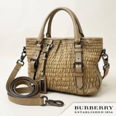 希少☆BURBERRY ESTABLISHED 1856ギャザーレザー 2way 希少☆BURBERRY ESTABLISHED 1856ギャザーレザー 2way - メルカリ