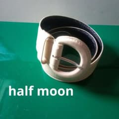 벨트 여성 벨트 밴드 가죽 half moon 아이보리