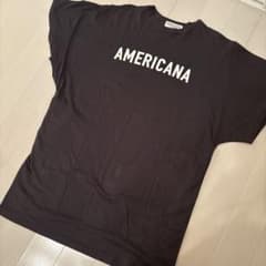 パ*☆様 Americana ロゴプリント チュニックTシャツ ブラックのサムネイル