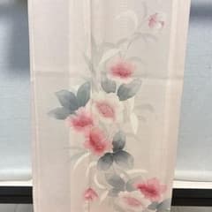 D115 夏着物 訪問着 縫い紋 花模様 正絹 着物 しつけ糸付き未使用極美